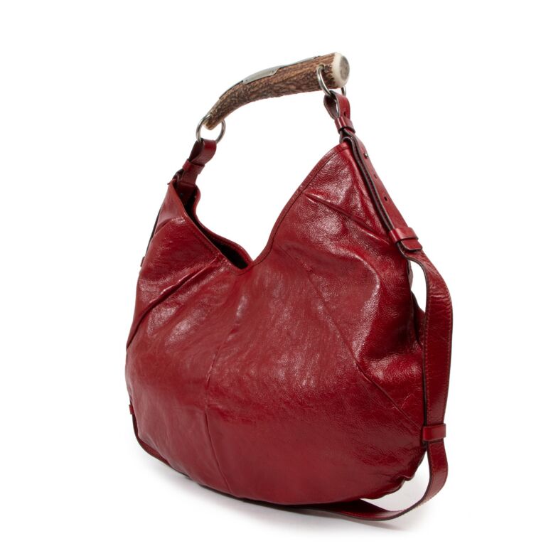 Yves Saint Laurent Red Leather Mombasa Horn Bag - Yoogi's Closet