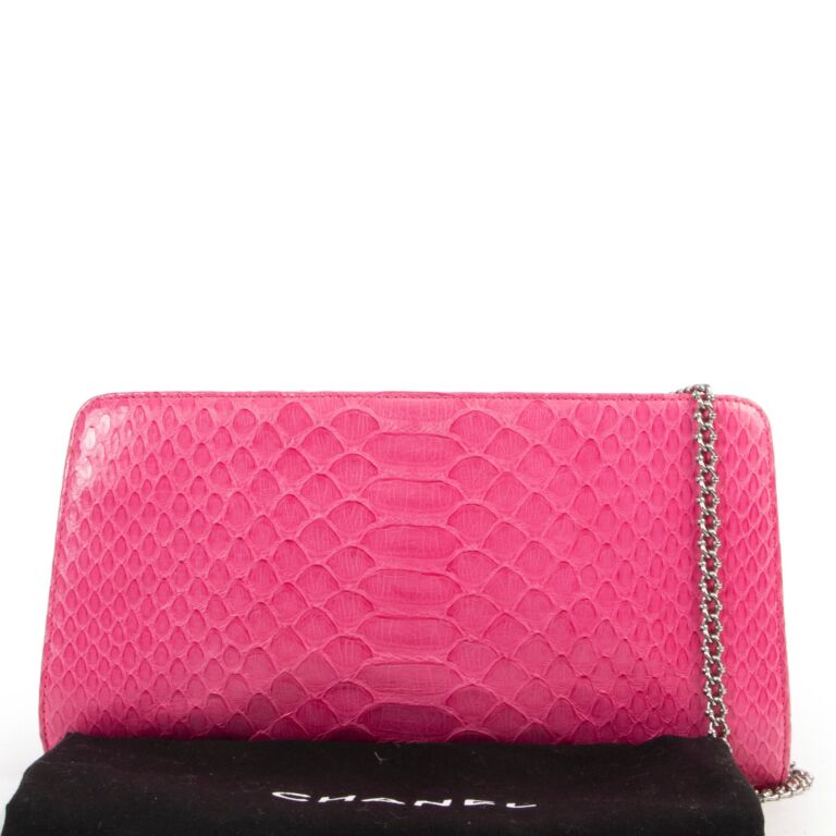 Chanel pink python bag shop