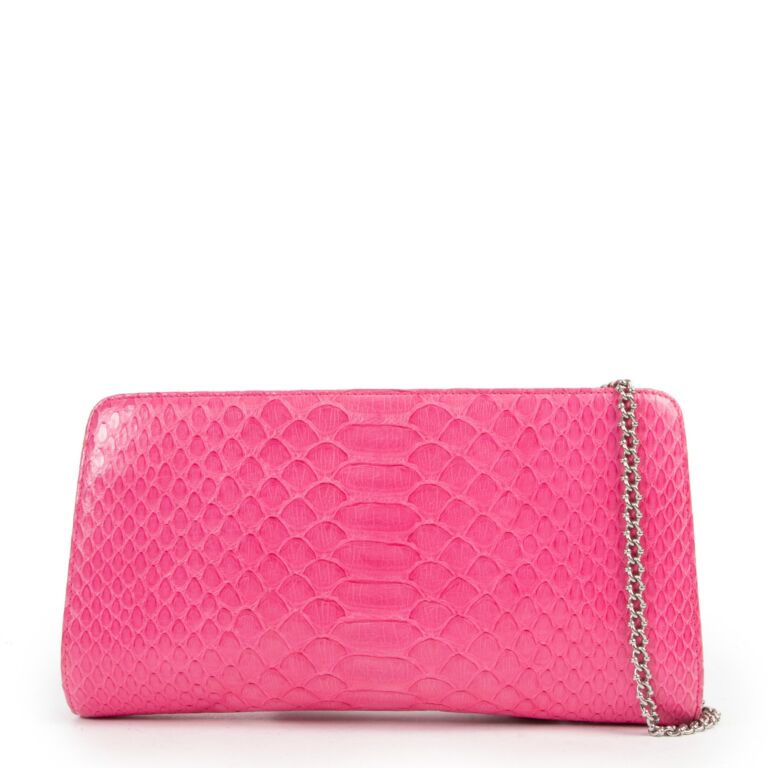 Pink snakeskin chanel bag on sale