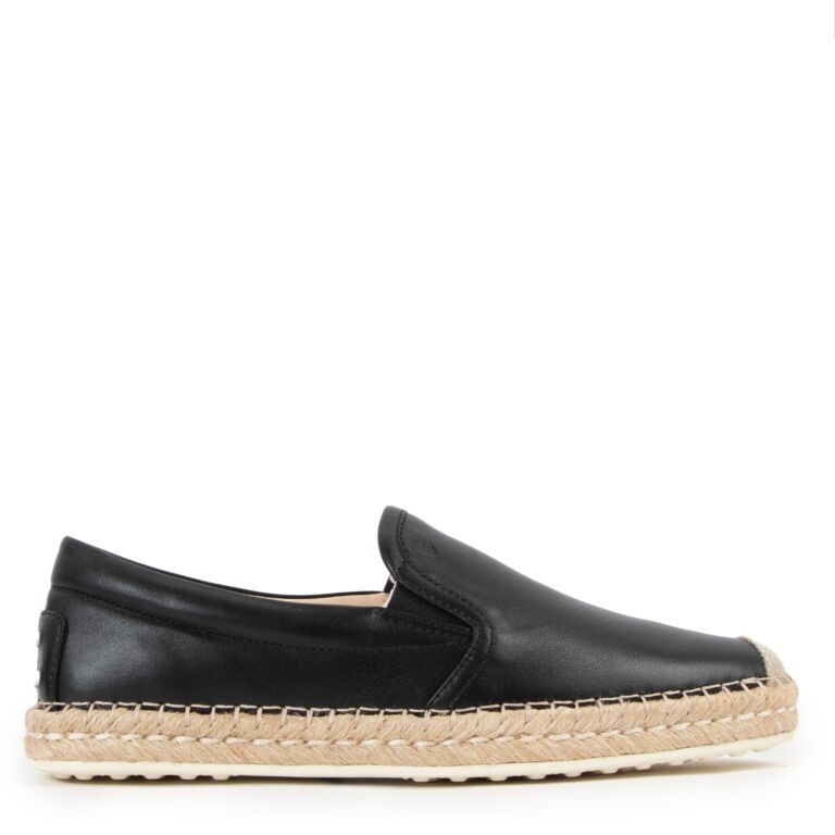 Womens black leather espadrilles store