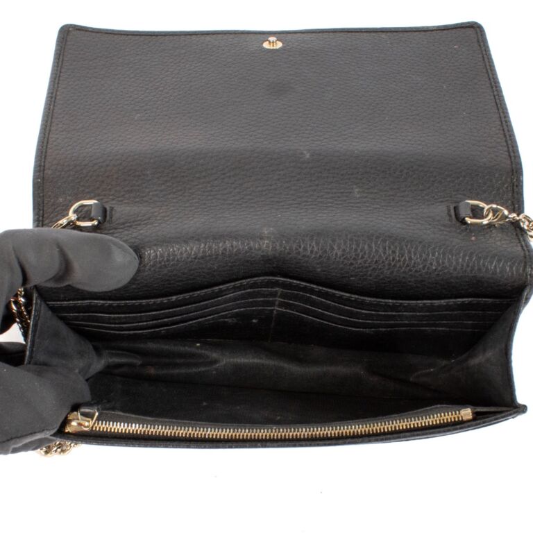 Gucci Black Soho Wallet on Chain Clutch ○ Labellov ○ Buy