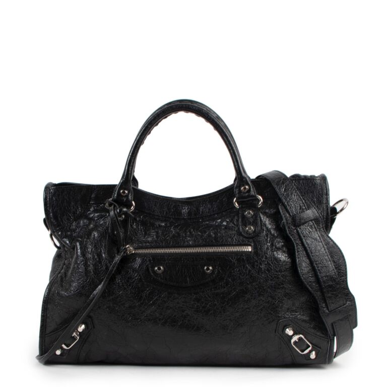Balenciaga Black Lambskin Classic City Bag Labellov Buy and Sell Authentic Luxury