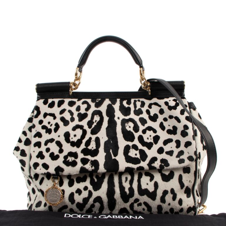 DOLCE & GABBANA - SICILY SMALL GLOSSY CALFSKIN LEO PRINT BAG - Eleonora  Bonucci