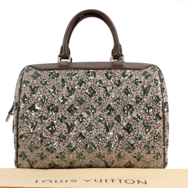 Louis Vuitton Fall/Winter 2012 Khaki Sequin Sunshine Express Speedy 30 ○  Labellov ○ Buy and Sell Authentic Luxury