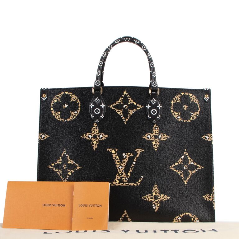 New in Box Louis Vuitton Black Logo On the Go GM Tote Bag