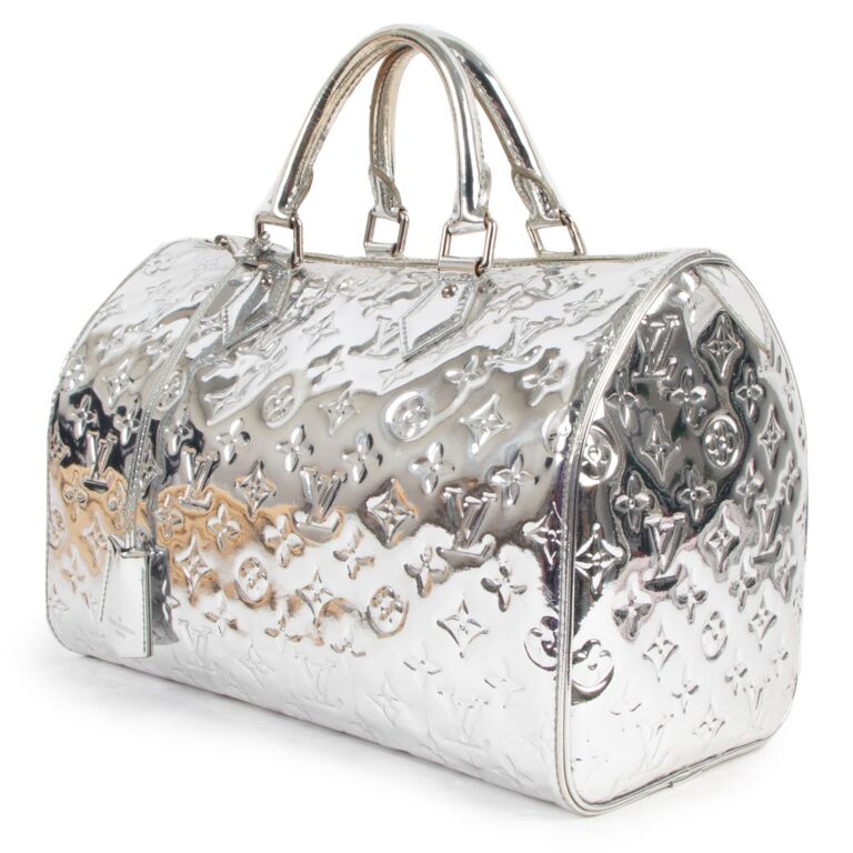 Louis Vuitton Limited Edition Silver Monogram Miroir Speedy 30 Bag -  Yoogi's Closet