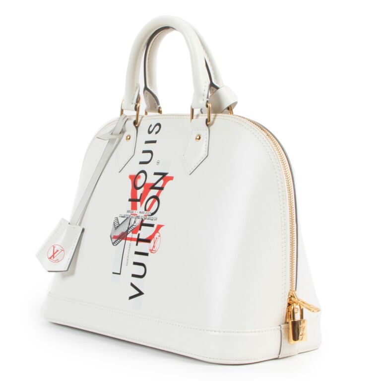 Cloth handbag Louis Vuitton White in Cloth - 37679944