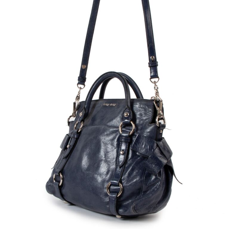 Miu Miu Small Bluette Bow Bag Vitello Shine