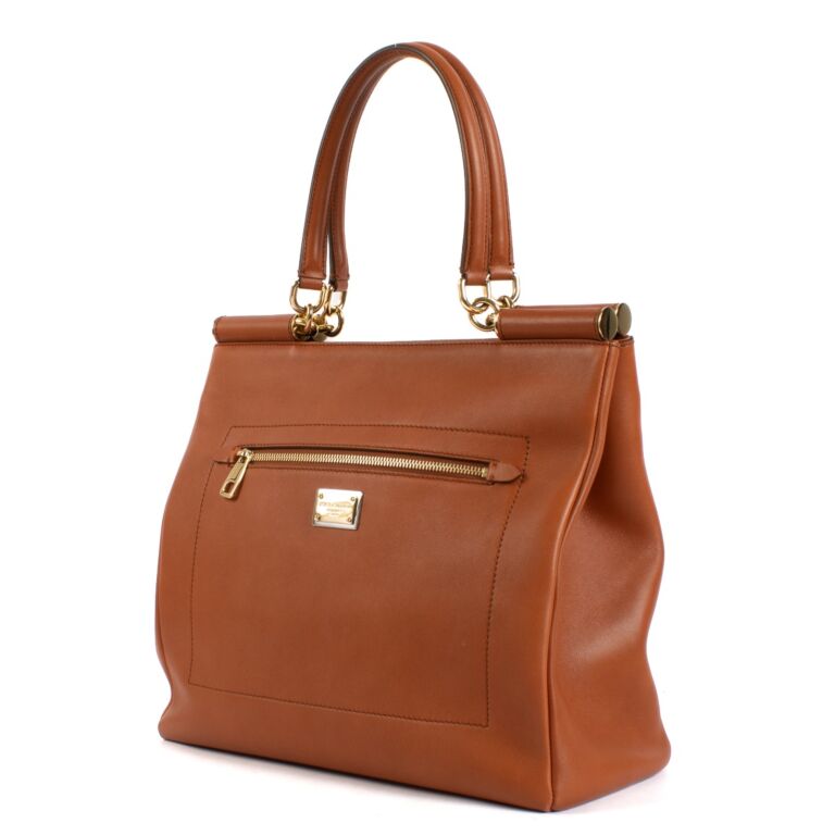 【関税＆送料込み】Dolce & Gabbana Sicily Leather Tote Bag Sicily Medium leather tote bag in grey - Dolce Gabbana
