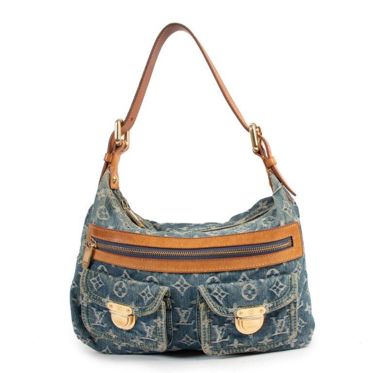 Louis vuitton blue denim bag store