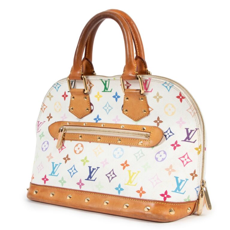 Takashi Murakami x Louis Vuitton White Monogram Multicolore Alma PM