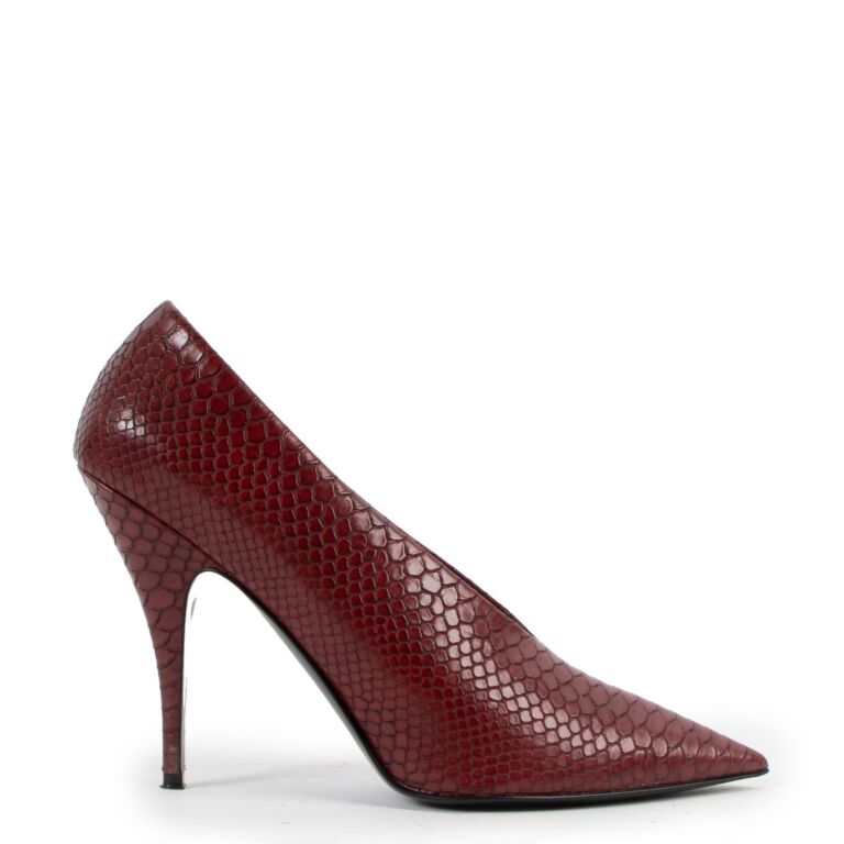 Burgundy snakeskin hotsell heels