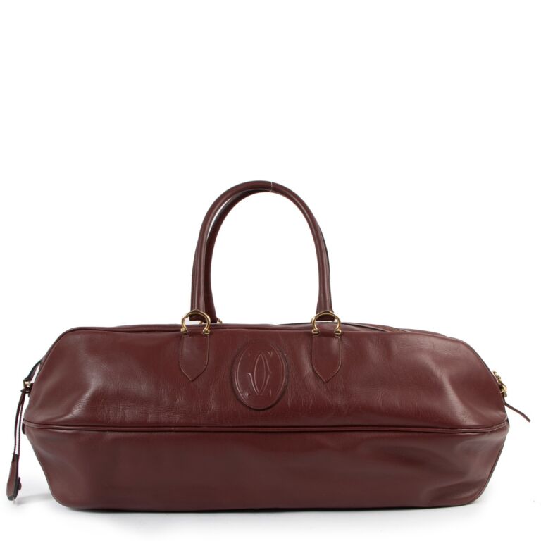 Must de Cartier Burgundy Leather Travel Bag Labellov Buy and