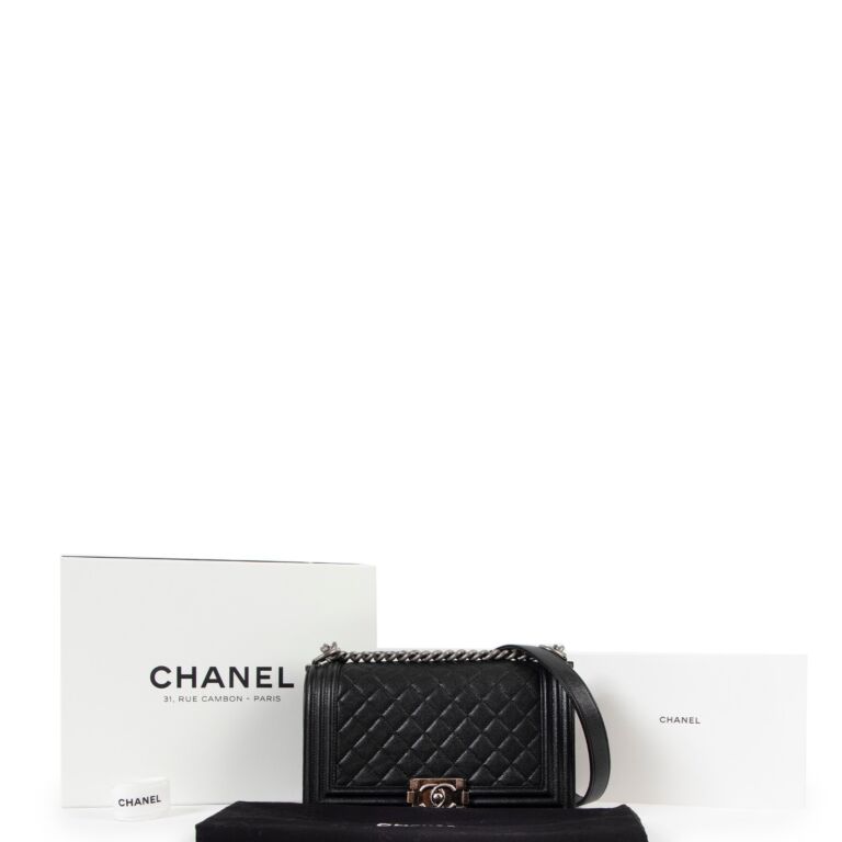 Chanel, Aged Calfskin So Black Boy Bag