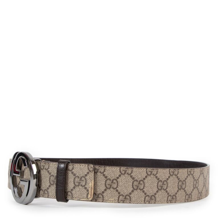 Gucci Supreme Monogram Interlocking GG Belt Men's Size 42