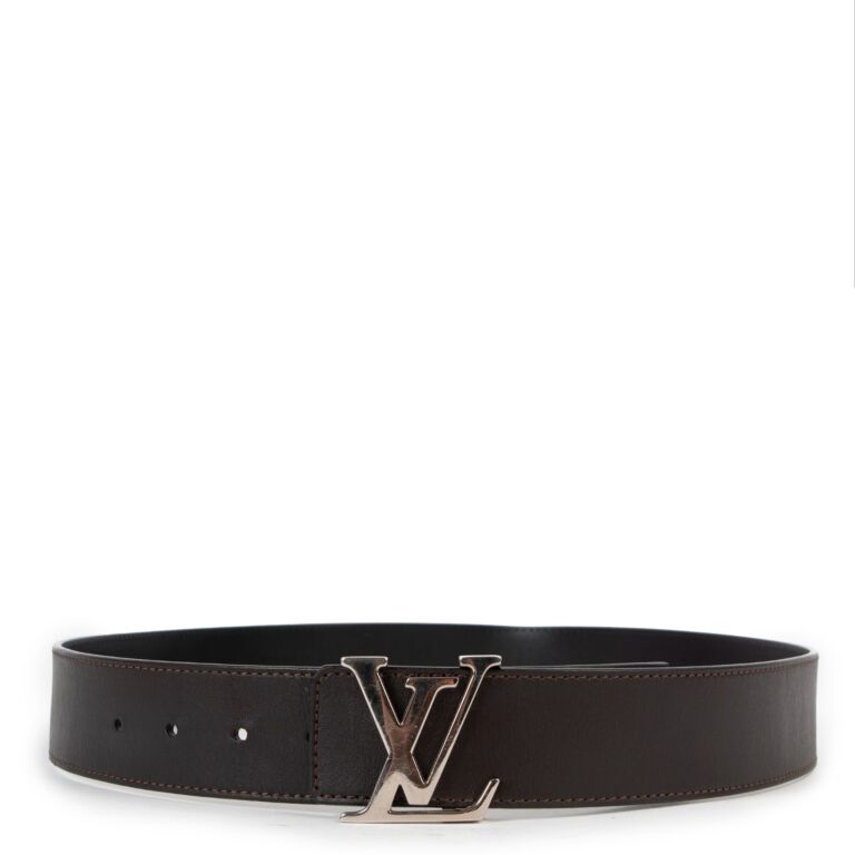 Louis Vuitton Authenticated Initiales Leather Belt