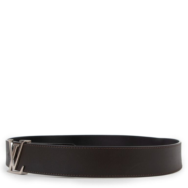 Louis Vuitton Authenticated Initiales Leather Belt