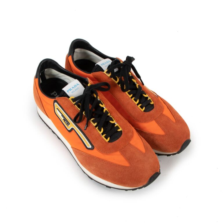 Prada Orange Milano 70 Sneakers ○ Labellov ○ Buy and Sell Authentic Luxury