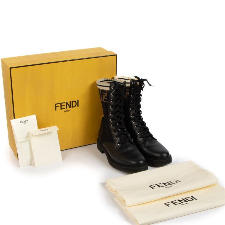 Fendi black boots hot sale