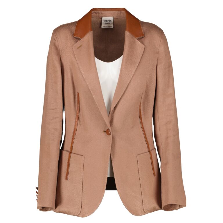 Camel linen blazer hotsell