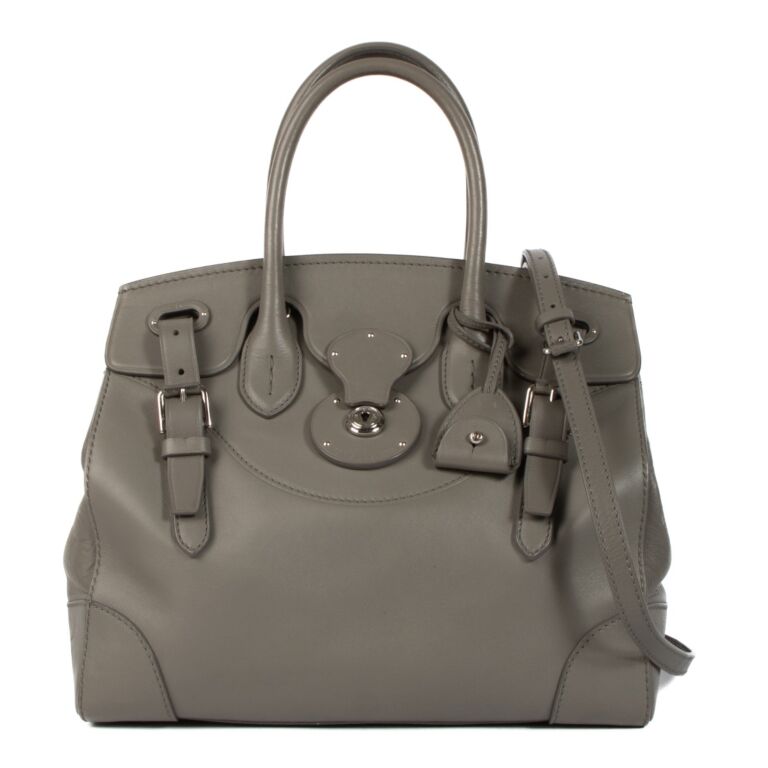Ralph Lauren Collection Grey Nappa Soft Ricky 33 Bag