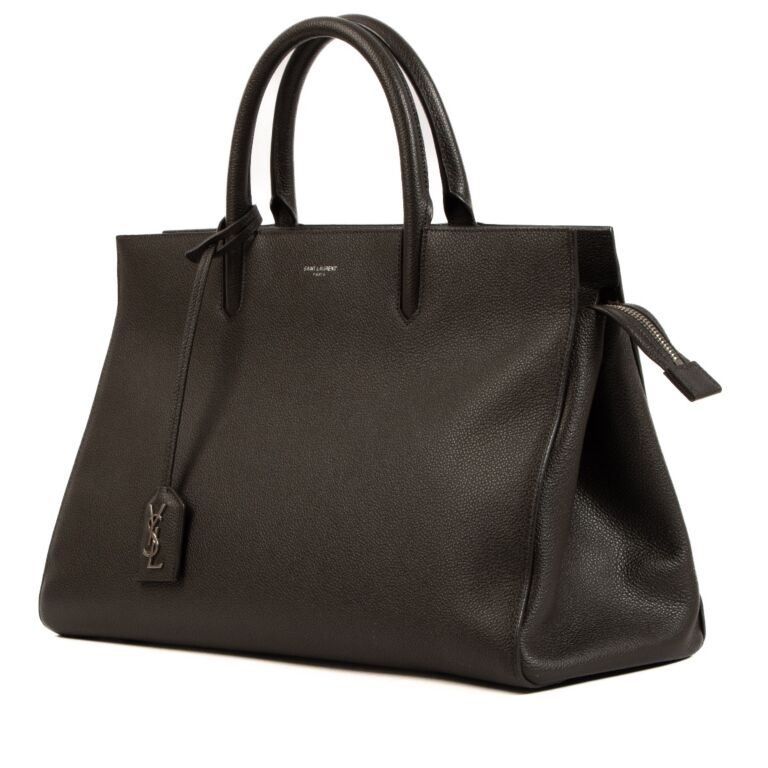 Saint Laurent Dark Grey Cabas Rive Gauche Handbag Labellov