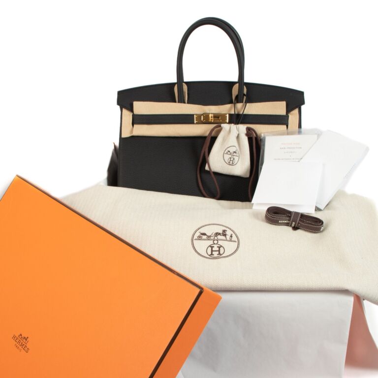 Hermes birkin 35 best sale black togo leather gold