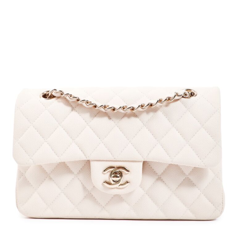 Chanel 20C Light Beige Caviar Small Classic Flap Bag ○ Labellov ○ Buy and  Sell Authentic Luxury