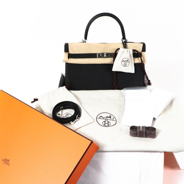 Hermès Kelly Brique Box Calf 35 GHW + STRAP ○ Labellov ○ Buy and