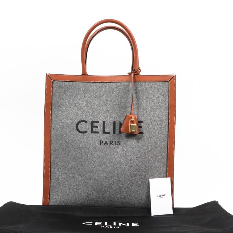 Celine Grey Vertical Cabas Tote Bag ○ Labellov ○ Buy and Sell