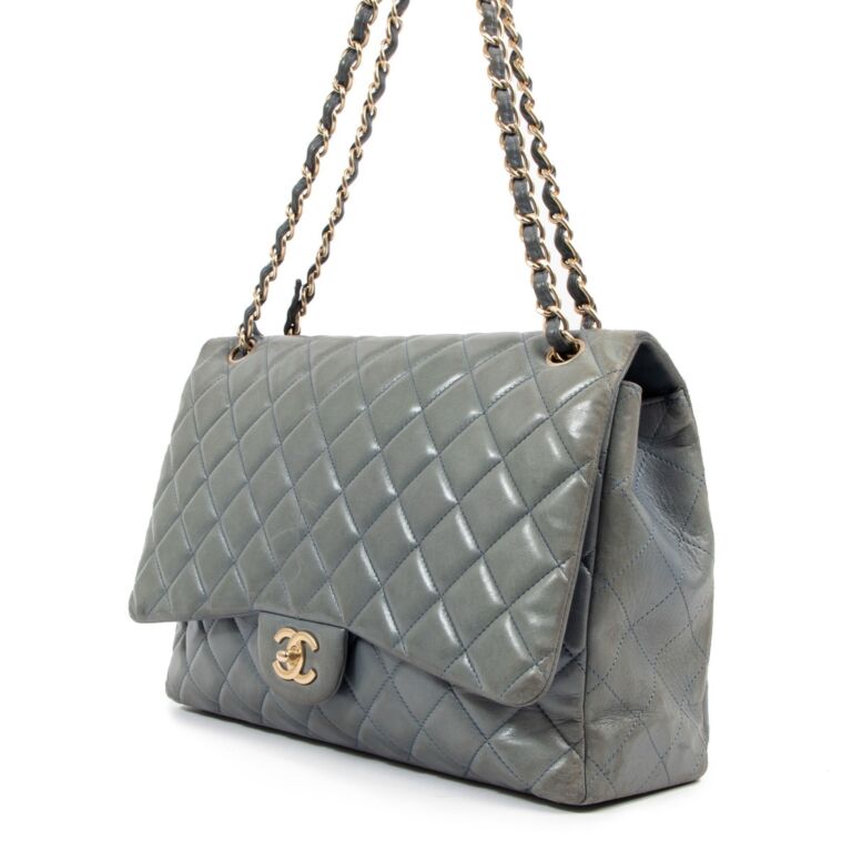 Chanel classic flap bag grey outlet