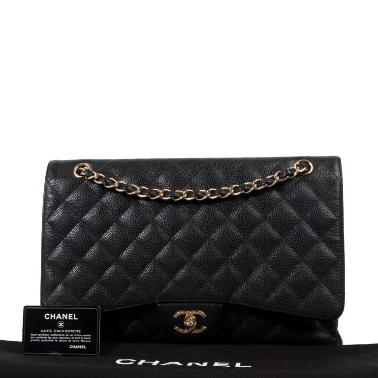 Chanel black discount caviar gold hardware