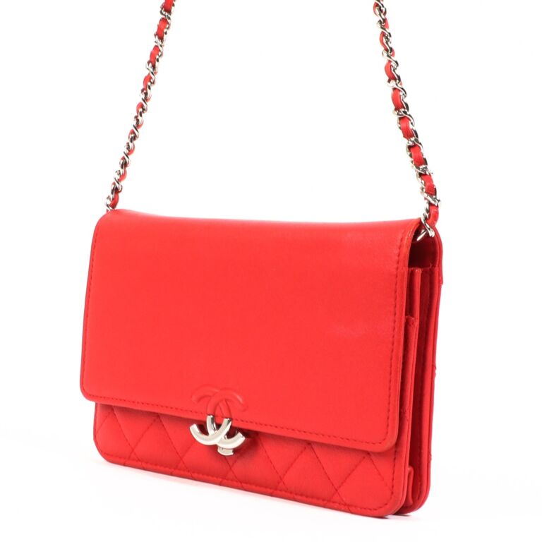 Chanel Red Urban Companion Wallet On Chain ○ Labellov