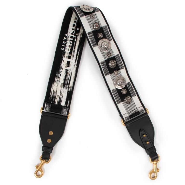 Christian Dior Black White Shoulder Strap With Ring Labellov