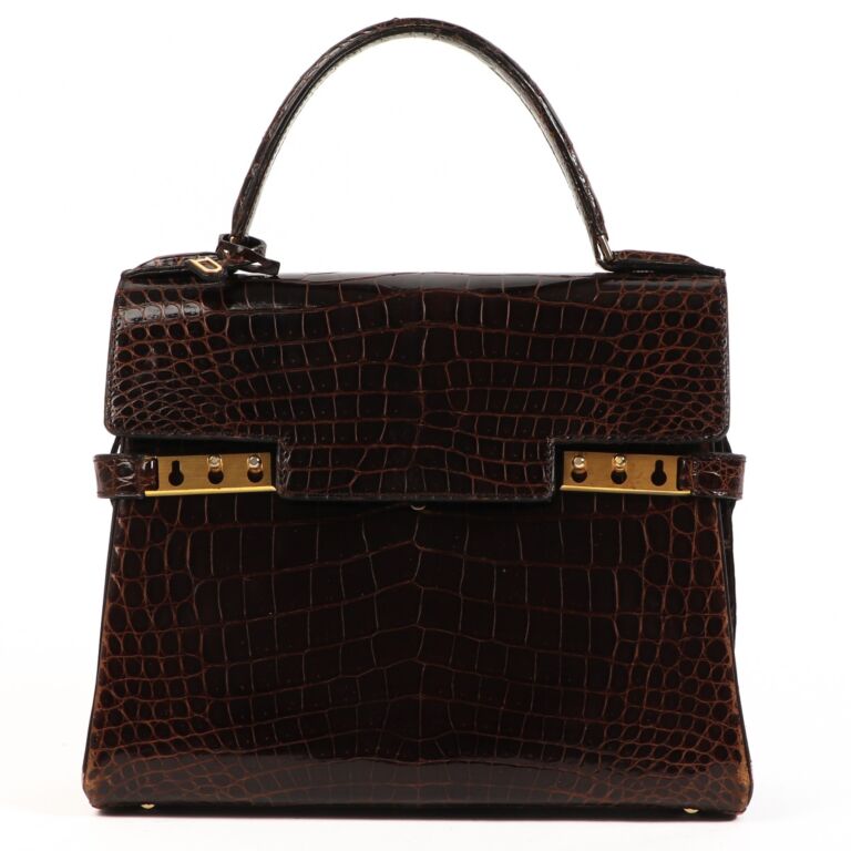 Delvaux Vintage Tempête MM Brown Crocodile Labellov Buy and Sell ...