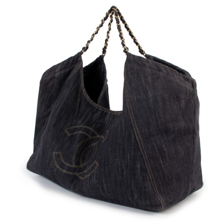 Chanel Limited Edition Blue Denim XL Coco Cabas Tote Bag