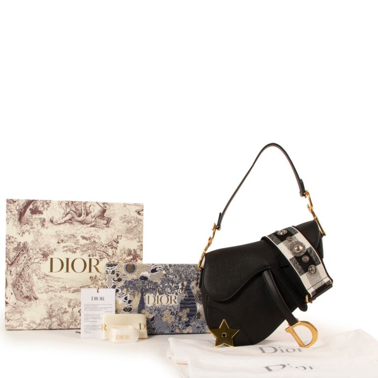 Dior saddle bag black and gold cheap