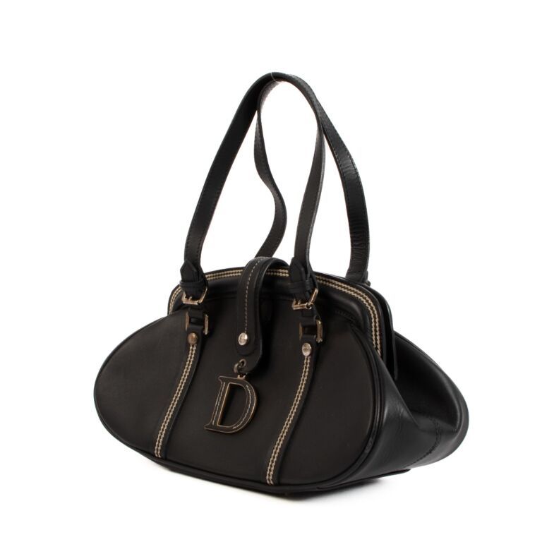 バッグ Christian Dior leather bag By Galliano Christian Dior John Galliano 2005 Black Satin Frame Bag