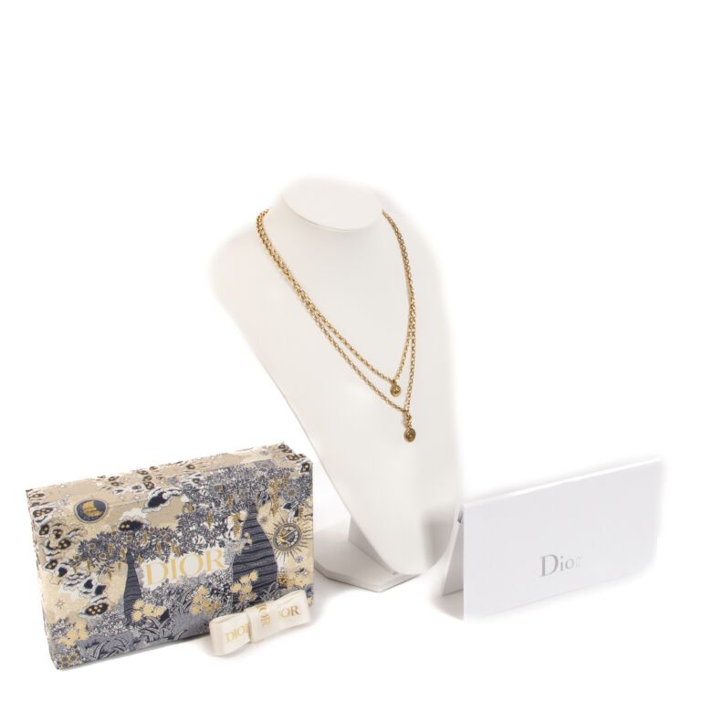 Christian Dior Gold tone Amulets D amour Layered Necklace