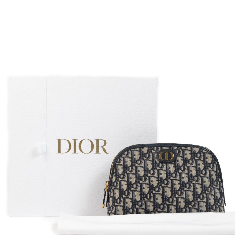 CHRISTIAN DIOR Oblique 30 Montaigne Cosmetic Pouch Blue 1301372