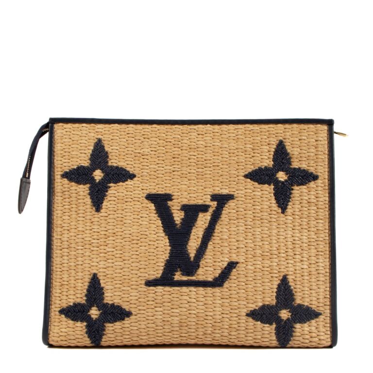 Louis Vuitton Raffia Blue Poche toilette 26 Clutch Labellov