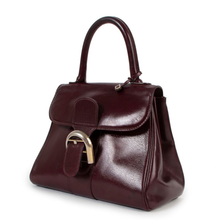 Delvaux Brillant PM Vintage Burgundy Top Handle Labellov Buy and Sell Authentic Luxury