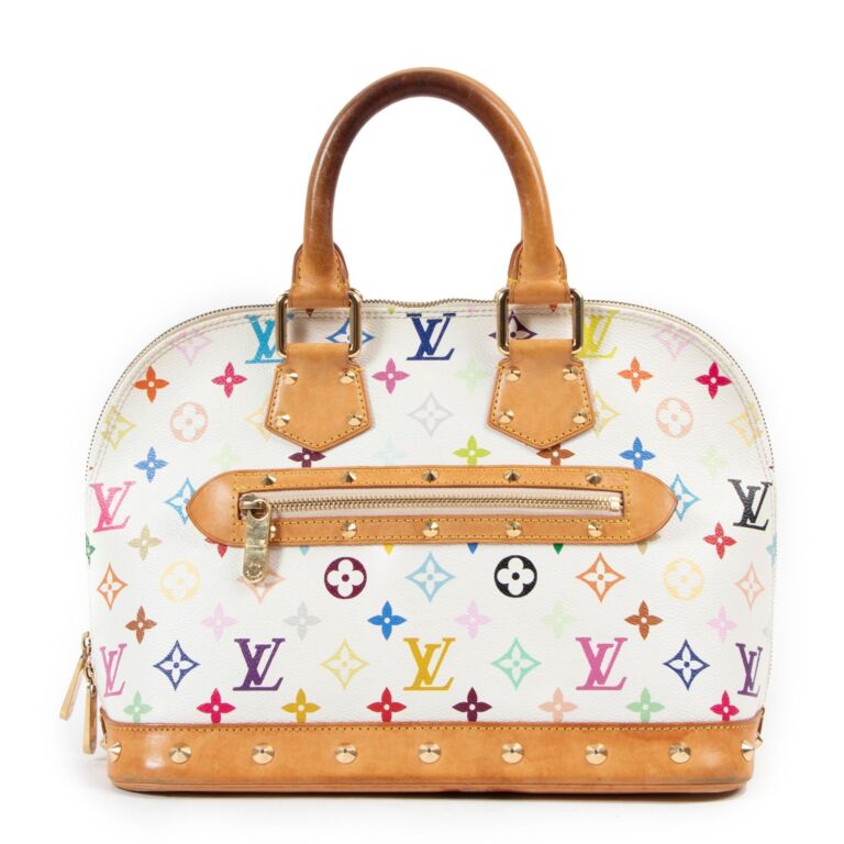 Takashi Murakami x Louis Vuitton White Monogram Multicolore Alma PM