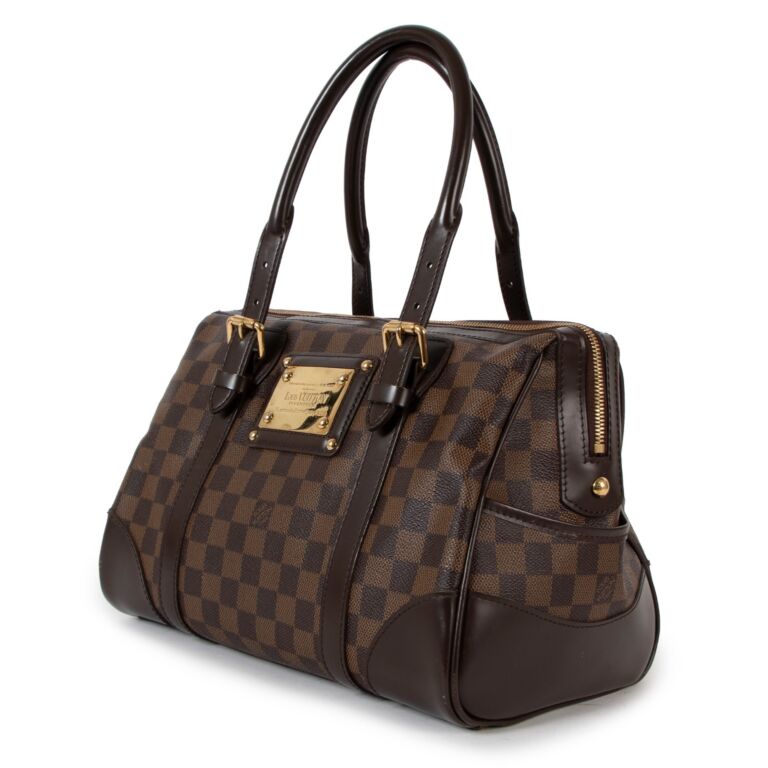 Louis Vuitton Damier Ebene Leather Berkeley Speedy Bag Brown