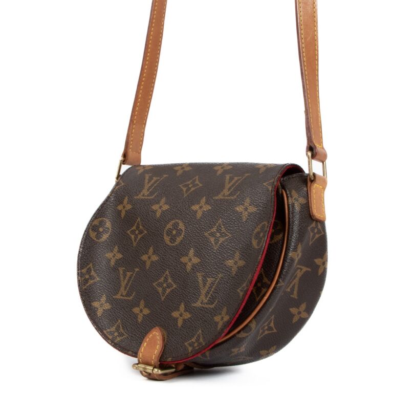 Louis+Vuitton+Tambourine+Shoulder+Bag+Brown+Leather for sale online