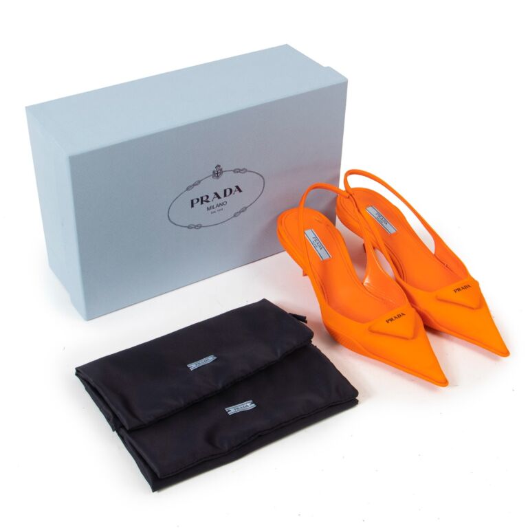 PRADA メタリックディスクミュール オレンジ PRADA メタリックディスクミュール オレンジ