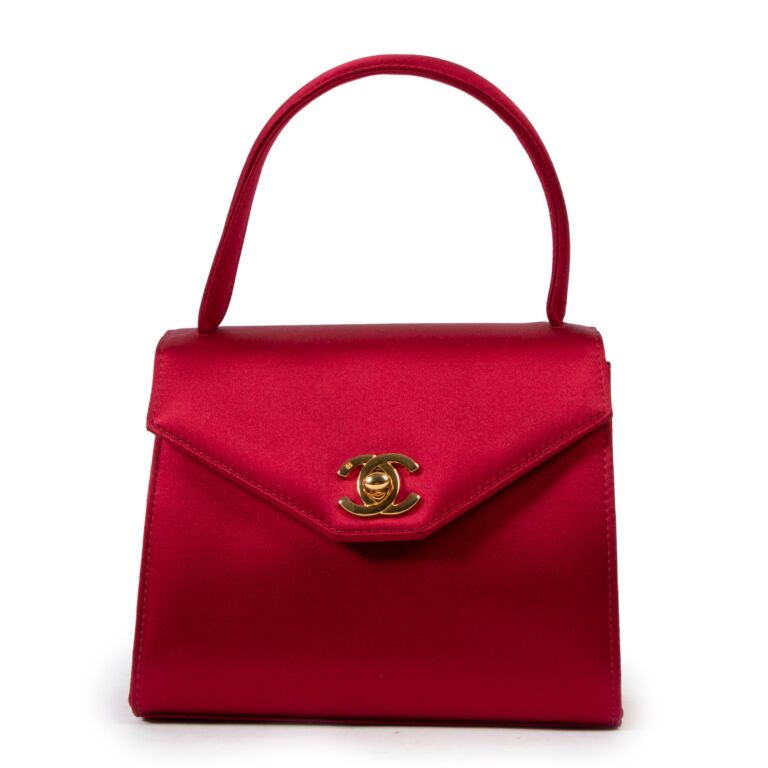 Chanel Vintage Red Satin Top Handle Mini Bag Labellov Buy and Sell Authentic Luxury
