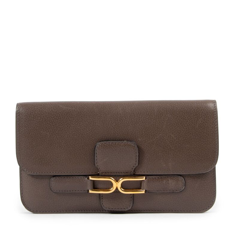Delvaux Escudo Taupe Leather Long Flap Wallet Labellov Buy and Sell Authentic Luxury
