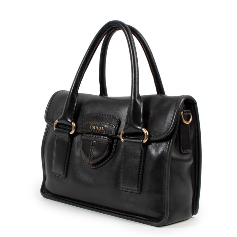Prada Black City Calf Small Handbag ○ Labellov ○ Buy and