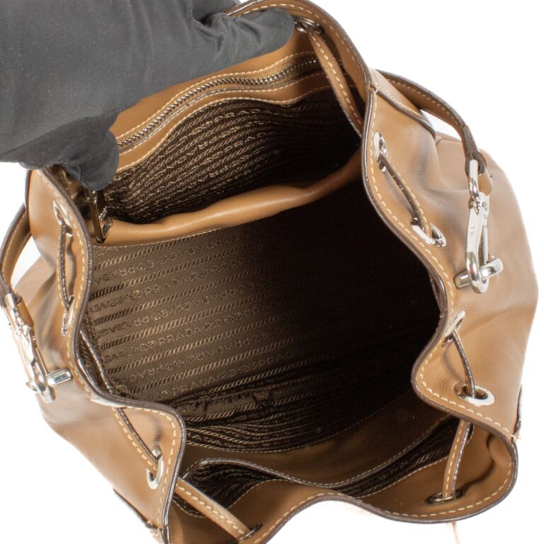 Prada Brown Leather Bucket Bag ○ Labellov ○ Buy and Sell